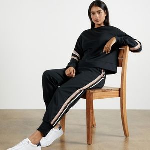 Ted Baker Aliceah Jogger with Striped Pink Metallic Trim 1 Navy